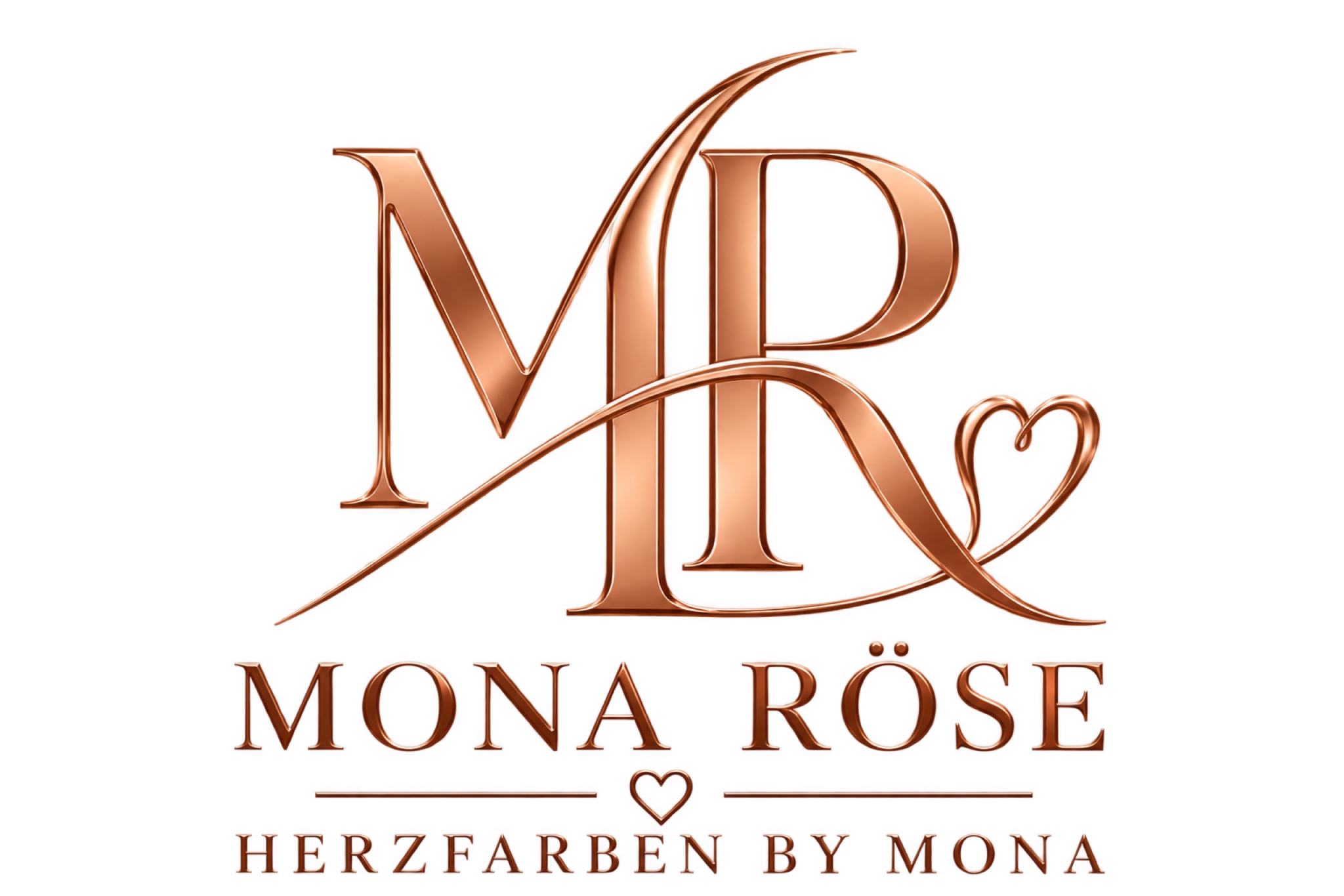 Roségoldenes Autorenlogo von Mona Röse – Herzfarben by Mona